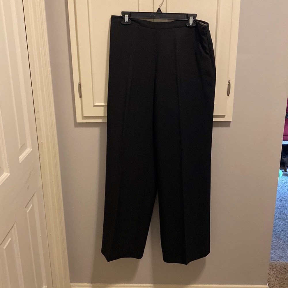 Ellen Tracy black silk wide leg pants size 12